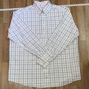 Roundtree & Yorke White and Blue Checkered Shirt